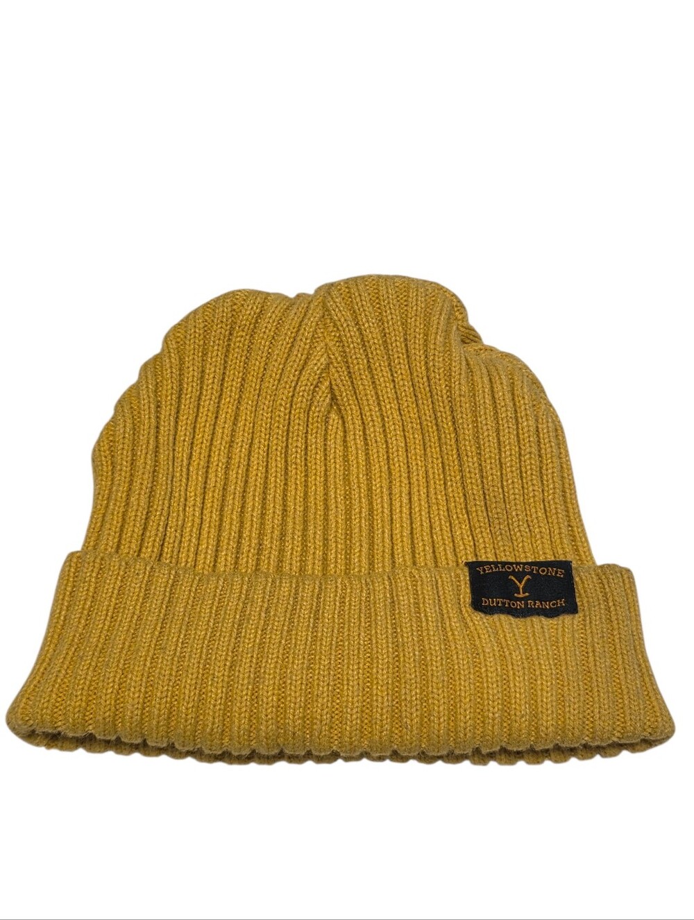 Paramount Yellowstone Dutton Ranch Ribbed Yellow Beanie Cap Hat OS